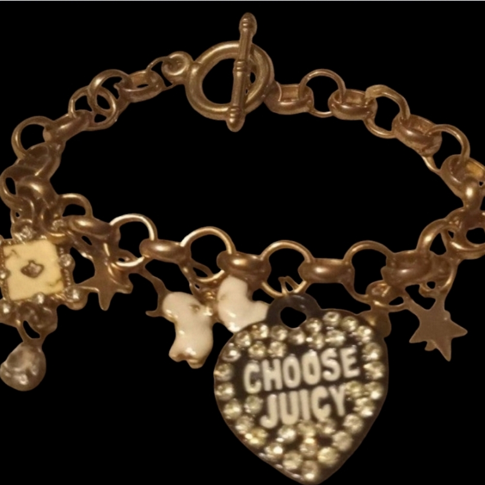 Vintage Y2K Juicy Couture Charm Bracelet 7in